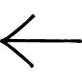 黒い線で描かれた手書きの左向き矢印のjpg画像