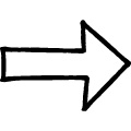 黒い線で描かれた手書きの右向き矢印