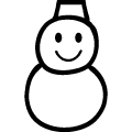 黒い線で描かれた雪だるまのアイコンのpng画像