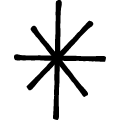 黒い線で描かれたキラキラのマーク、イラスト、アイコン