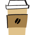 茶色いテイクアウト用のコーヒーカップのダウンロード用PNG画像