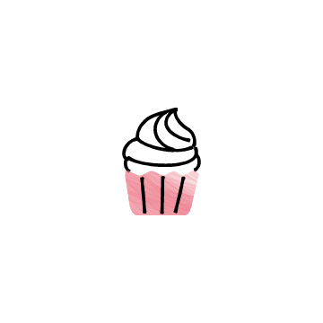 ピンク色のカップのカップケーキのアイコンのアイキャッチ用画像