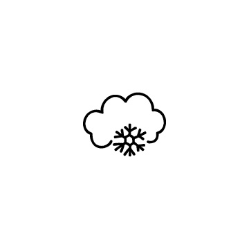 雲と雪の結晶のアイコン