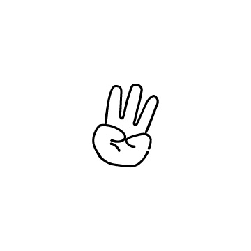 ハンドサイン・３本の指のアイコンのアイキャッチ用画像