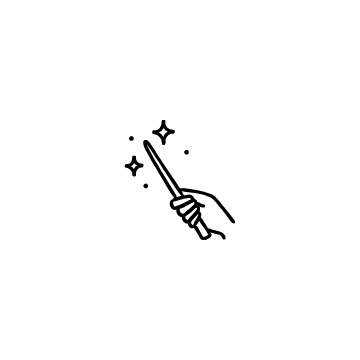 魔法の杖を持つ手のアイコンのアイキャッチ用画像