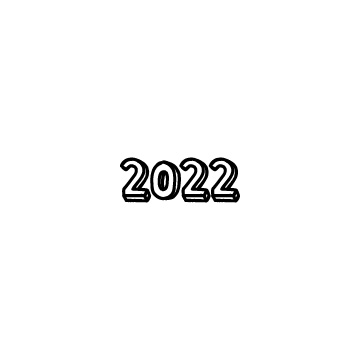 2022年の数字のアイコン（立体）