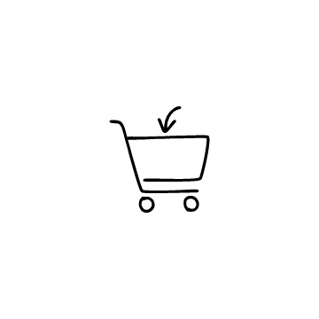 ショッピングカートと矢印のアイコンのアイキャッチ用画像