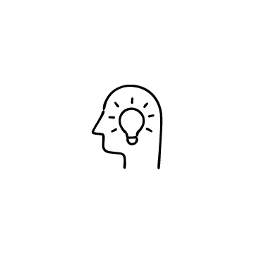 人の頭と電球のアイコンのアイキャッチ用画像