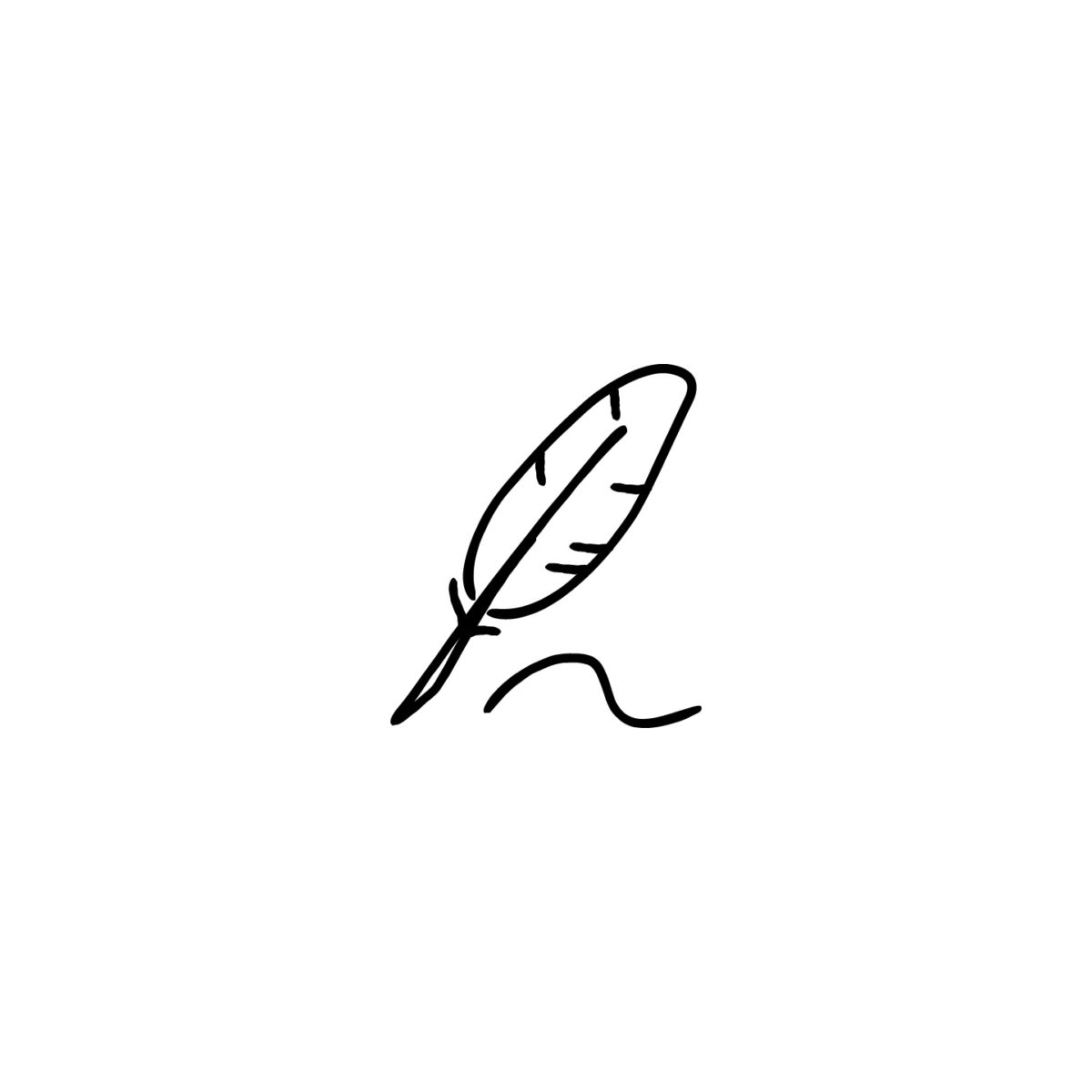 羽ペンと線のアイコンのアイキャッチ用画像