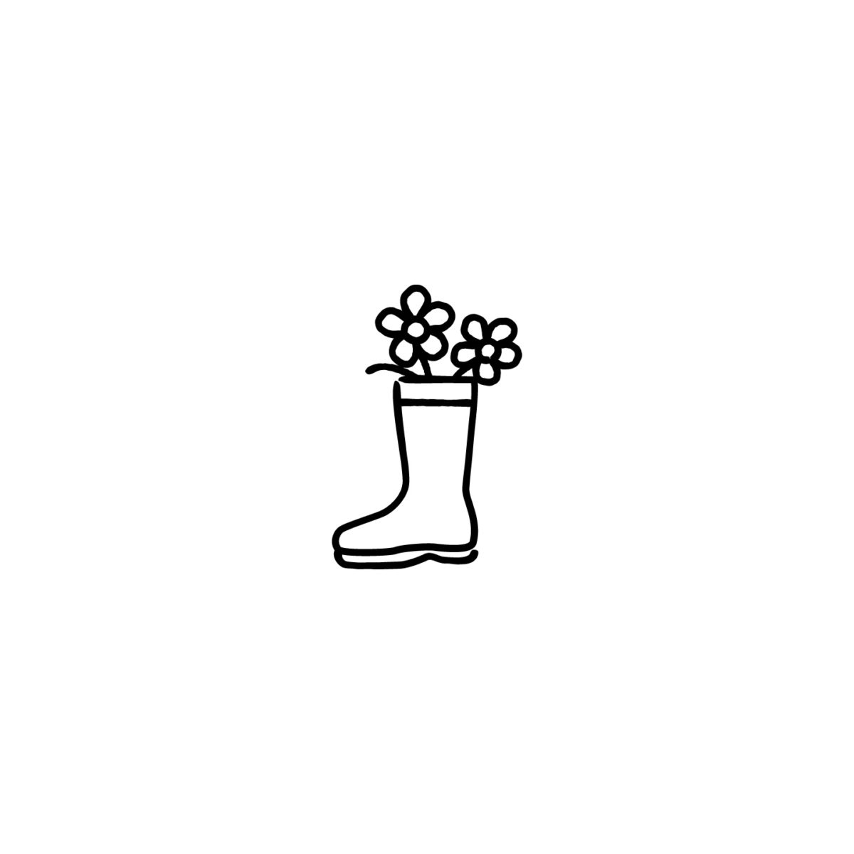 長靴と花のアイコン
