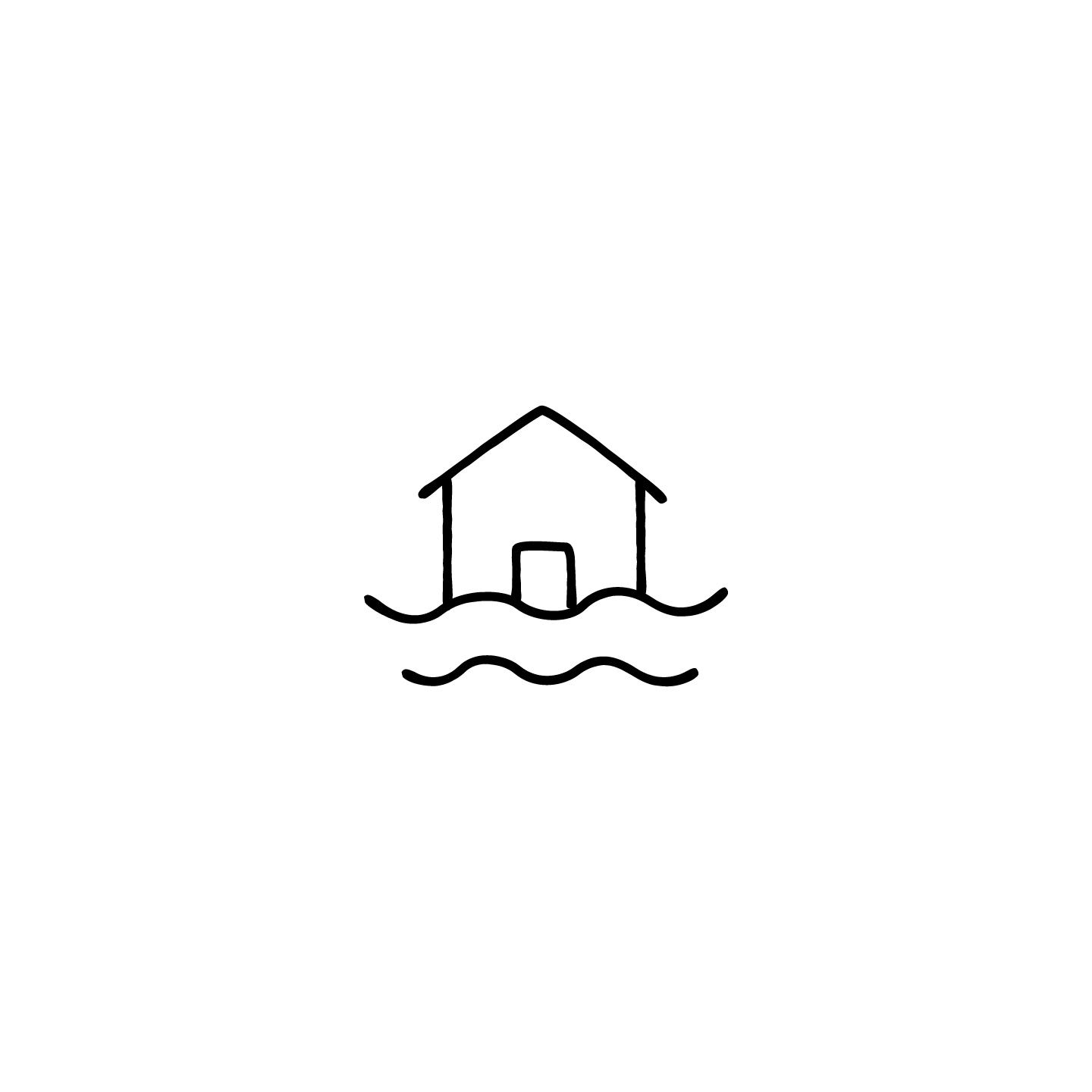 浸水した家のアイコンのアイキャッチ用画像