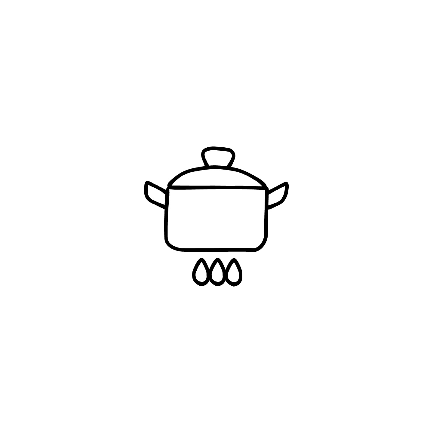 加熱中の両手鍋のアイコンのアイキャッチ用画像