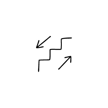 階段と矢印のアイコン