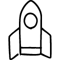 ロケットのアイコンのフリーダウンロード用PNG画像