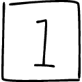 四角1のアイコンのフリーダウンロード用PNG画像