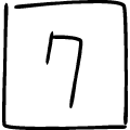 四角7のアイコンのフリーダウンロード用PNG画像