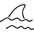 サメのひれのアイコンのフリーダウンロード用PNG画像