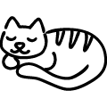 寝ている猫のアイコンのフリーダウンロード用PNG画像