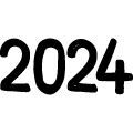 2024年の数字のアイコンのフリーダウンロード用PNG画像