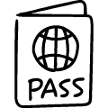 パスポートのアイコンのフリーダウンロード用PNG画像
