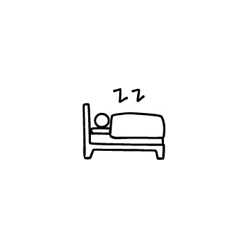ベッドで寝ている人のアイコンのアイキャッチ用画像